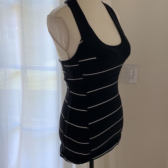 Lululemon black & white striped racer back tank - Picture 7 of 8